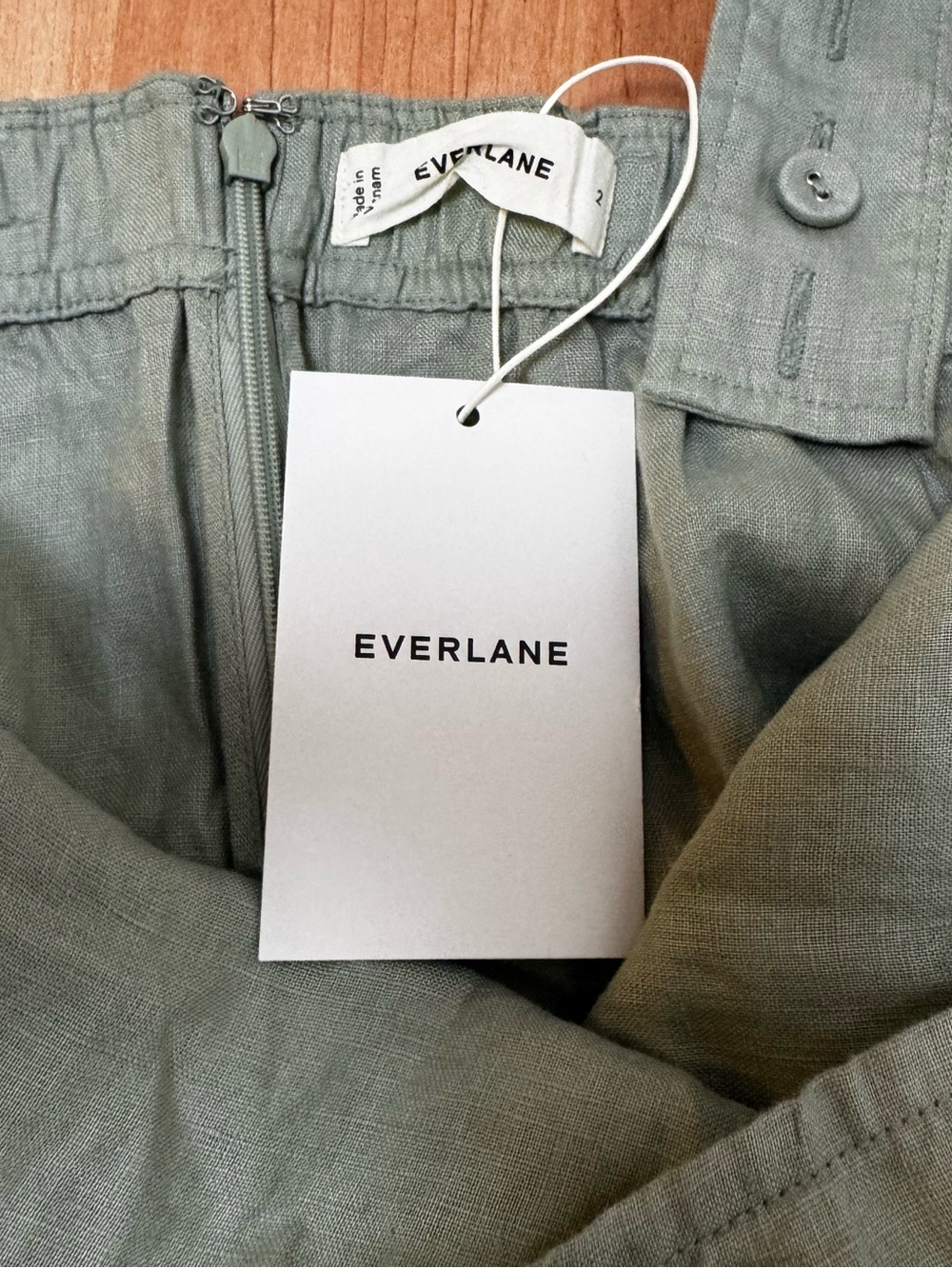 Everlane NWT Utility Coverall in Seagrass linen wide leg summer coastal beachy - Picture 6 of 11